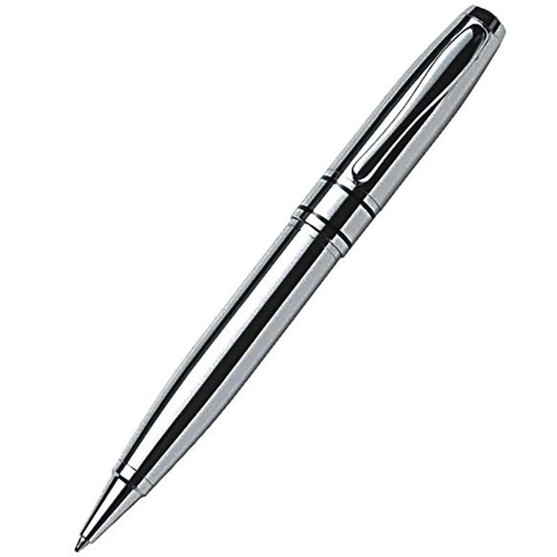 Shiny Chrome Plated Ballpoint Pen with Case
