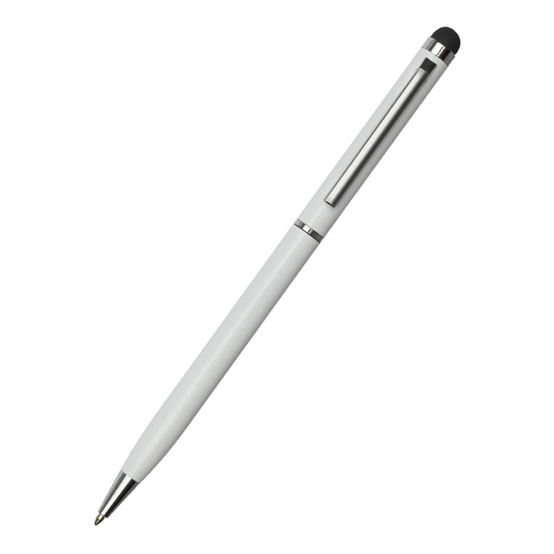 Promotional White Ballpoint Pen with Tablet Stylus