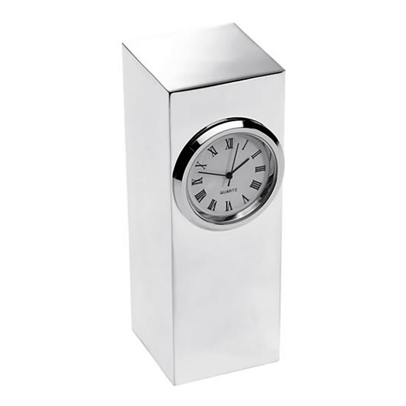 Silver Plated Tower Desk Clock Business Gifts Supplier