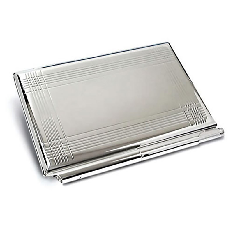 Silver Plated Card Case & Notebook with Pen