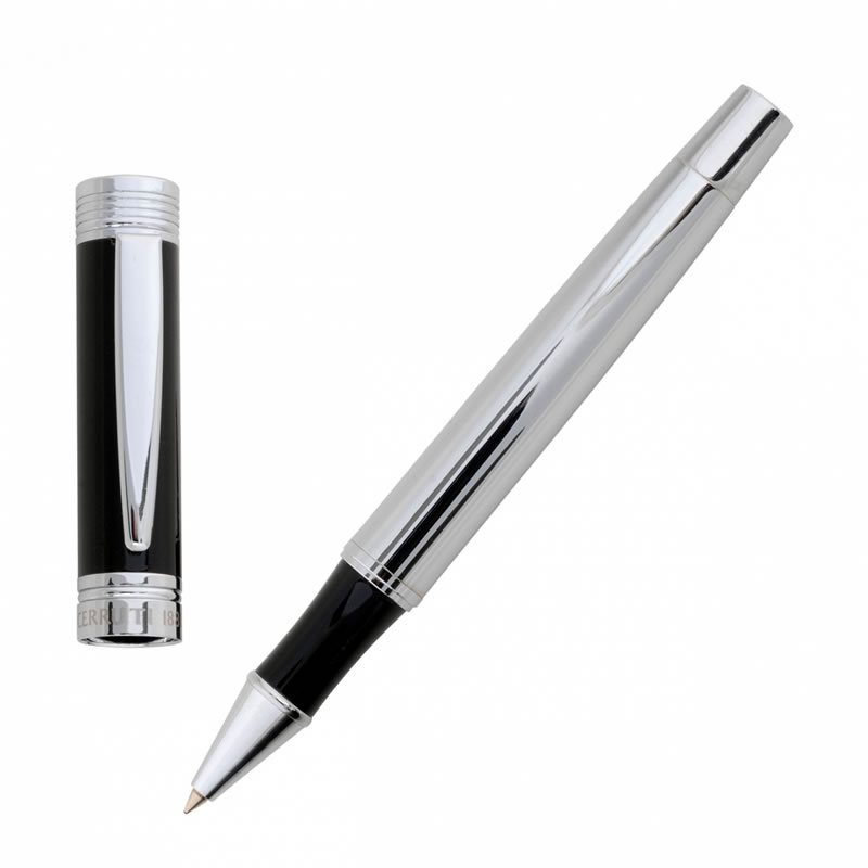 Black & Silver Rollerball Pen with Case