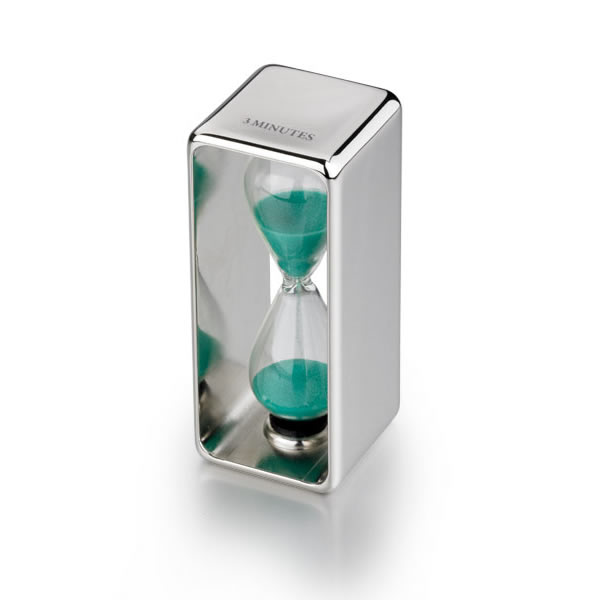 Glass Sand Timer in Silver Plated Frame