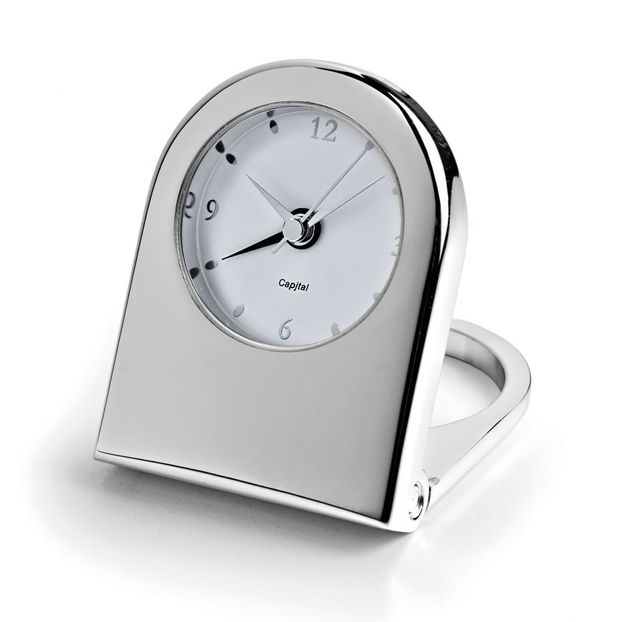 Silver Plated Travel Desk Alarm Clock Business Gifts Supplier