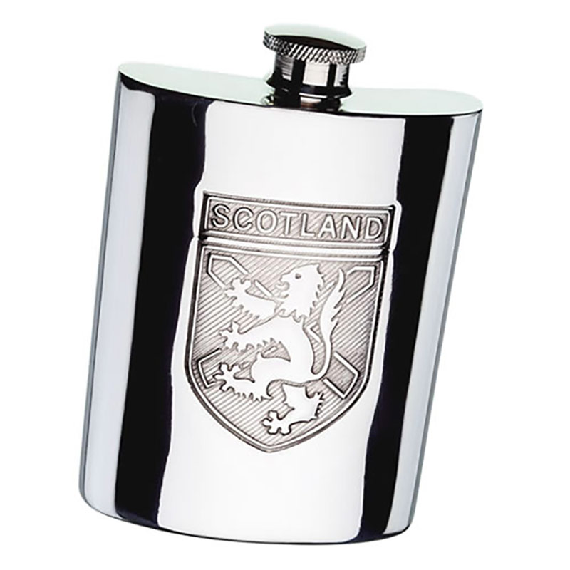 Pewter Hip Flask with Scotland Design