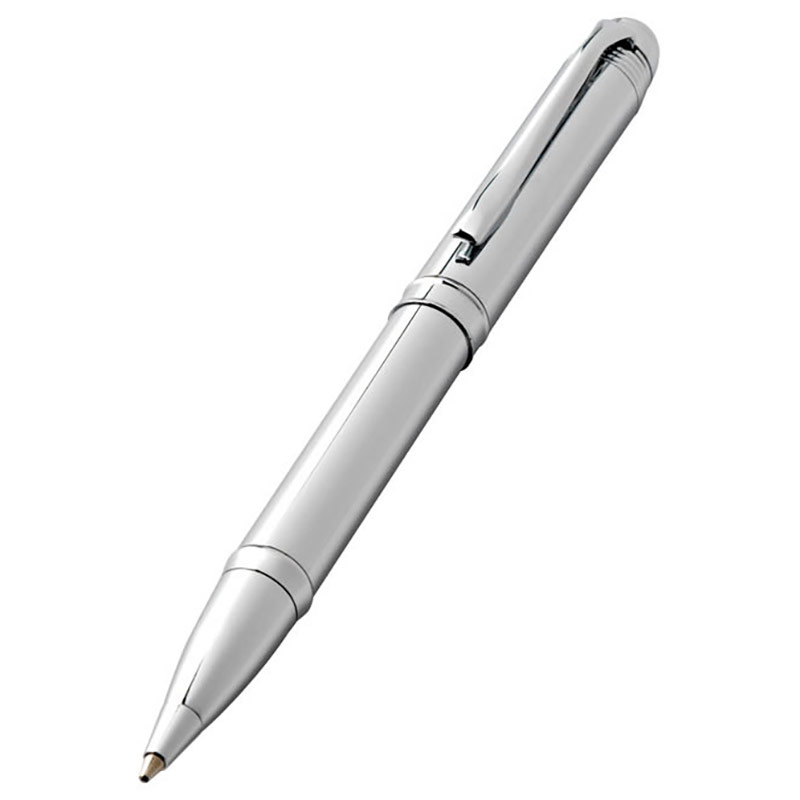 Entirely Chrome Plated Ballpoint Pen with Case