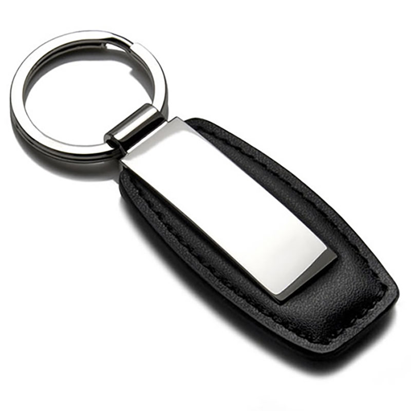 Leather and Silver Plated Keyring