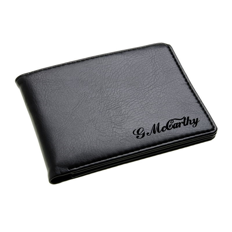 Black Leather Folding Wallet