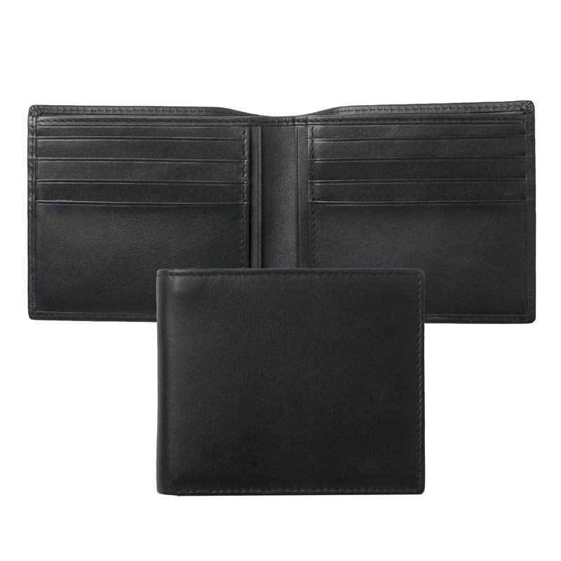 Black Real Leather 8 Slot Wallet - Sintra