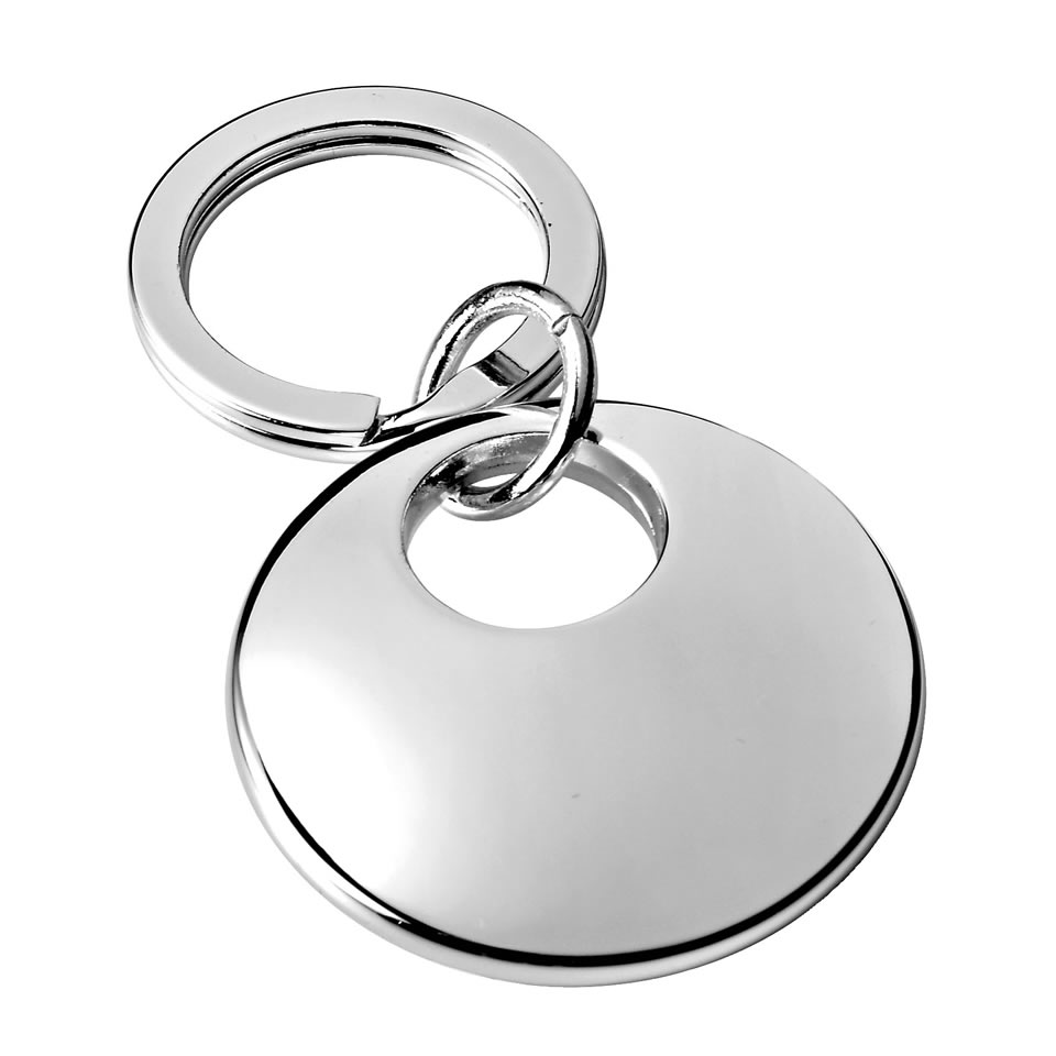 Silver Plated Round Pendant Keyring