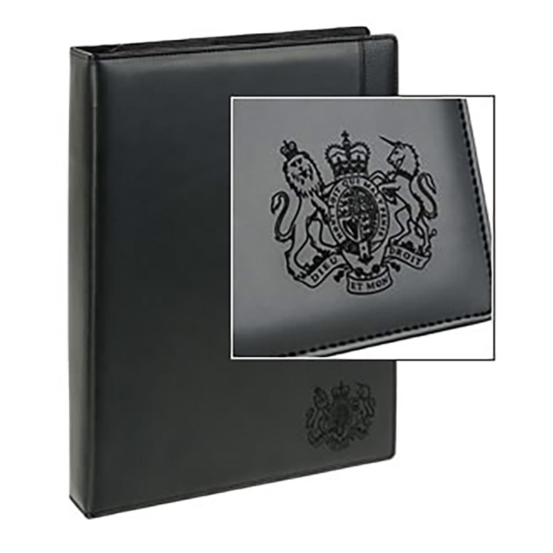 Leather conference folder with sample logo engraving